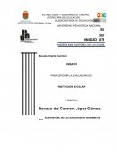 ENSAYO PARA OBTENER LA EVALUACION DE: “INSTITUCION ESCOLAR”