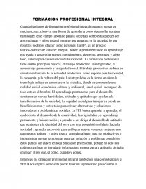 FORMACIÓN PROFESIONAL INTEGRAL. Página 1