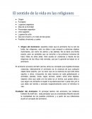 Sentido de vida en las religiones