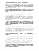 HISTORIA DEL DERECHO LABORAL ECUADOR
