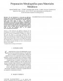 Preparación Metalográfica para Materiales Metálicos