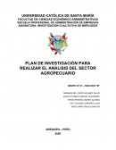 PLAN DE INVESTIGACIÓN PARA REALIZAR EL ANÁLISIS DEL SECTOR AGROPECUARIO