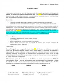 Complemento entrega de cargo laboral. Página 1