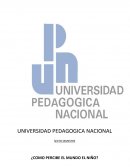 ¿COMO PERCIBE EL MUNDO EL NIÑO? ANÉCDOTA DE MI EXPERIENCIA COMO DOCENTE