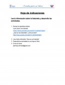 Hoja de indicaciones. Lee la información sobre la historieta y desarrolla las actividades