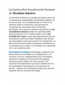 Teoría sobre la motivación humana de Abraham Maslow