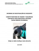 Informe de investigación de accidente de un Comité Paritario