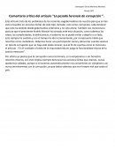 Comentario crítico del artículo “La pesada herencia de corrupción ‘’