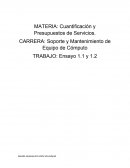 Cuantificación y Presupuestos de Servicios