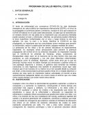 PROGRAMA DE SALUD MENTAL COVD 19