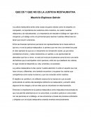 QUE ES Y QUE NO ES LA JUSTICIA RESTAURATIVA