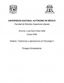 Tradiciones y aplicaciones en Psicología II Ensayo Humanismo