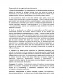 Comprension de los requerimientos del usuario