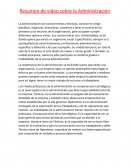 Resumen de video sobre la Administración