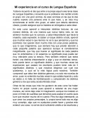 Mi experiencia en el curso de Lengua Española