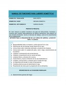 MANUAL DE FUNCIONES PARA LABORES DOMESTICAS