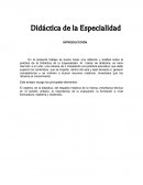 Ensayo Didáctica de la Especialidad