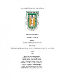 Practica#2 Identificación y Operación de un Centro de Maquinado a través del Controlador. Página 1