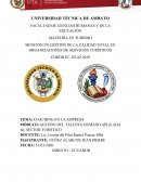 COACHING EN LA EMPRESA. GESTIÓN DEL TALENTO HUMANO APLICADA AL SECTOR TURÍSTICO