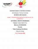 Bromatología receta organizada