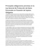 Principales obligaciones previstas en la Ley General del Trabajo