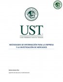 NECESIDADES DE INFORMACIÓN PARA LA EMPRESA Y LA INVESTIGACIÓN DE MERCADOS