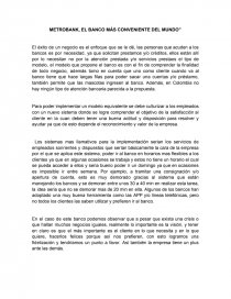 METROBANK, EL BANCO MÁS CONVENIENTE DEL MUNDO”. Página 1