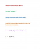 Evidencia de aprendizaje: Importancia de las áreas funcionales de la empresa
