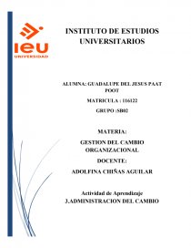 GESTION DEL CAMBIO ORGANIZACIONAL. Página 1
