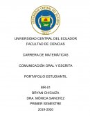 COMUNICACIÓN ORAL Y ESCRITA . PORTAFOLIO ESTUDIANTIL