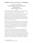 IMPORTANCIA DE LA LECTURA EN LA UNIVERSIDAD