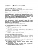 Cuestionario de manufactura