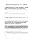 LA IMPORTANCIA DE LA COMUNICACIÓN PARA LA VIDA SOCIAL