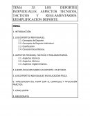 LOS DEPORTES INDIVIDUALES. ASPECTOS TECNICOS, TACTICOS Y REGLAMENTARIOS. EJEMPLIFICACION DEPORTE