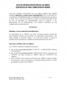 Acta de entrega recepcion de las obras