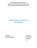 Análisis del Poema “Te Quiero” de Mario Benedetti