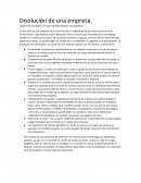 Disolucion de una empresa
