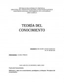 Teoría del Conocimiento. Definición y tipos de conocimientos, paradigmas y enfoques. Principios del conocimiento