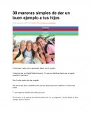 30 maneras de dar un buen ejemplo a tus hijos