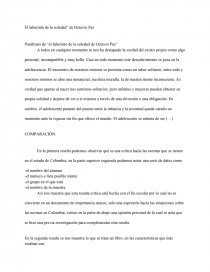 El laberinto de la soledad de Octavio Paz. Página 1