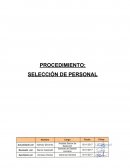 PROCEDIMIENTO: SELECCIÓN DE PERSONAL