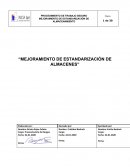 Mejoramiento de estandarización de almacenes