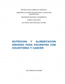 Nutricion y alimentacion para pacientes con colestomia y cancer