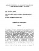 Admisión de la demanda