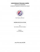 INFORME CRITICO DE LECTURA. Cosmovisión y Bioética