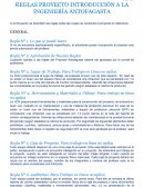 REGLAS PROYECTO INTRODUCCIÓN A LA INGENIERÍA ANTOFAGASTA
