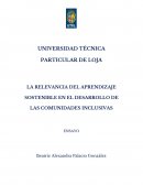 LA RELEVANCIA DEL APRENDIZAJE SOSTENIBLE EN EL DESARROLLO DE LAS COMUNIDADES INCLUSIVAS