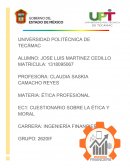 CUESTIONARIO SOBRE LA ÉTICA Y MORAL