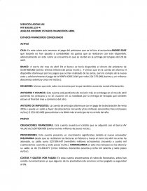 ESTADOS FINANCIEROS CONSOLIDADO. Página 1