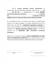 Carta Compromiso de Pago en Efectivo - Ensayos - canek86